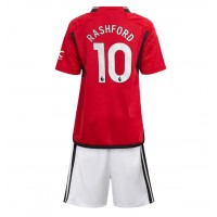 Fotbalové Dres Manchester United Marcus Rashford #10 Dětské Domácí 2023-24 Krátký Rukáv (+ trenýrky)